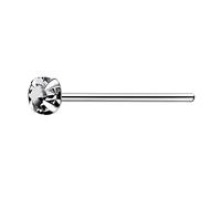 The Goldmine - Straight 925 Sterling Silver Nose Stud with 2.5mm 4-Claw-Set CZ - FREE UK Delivery