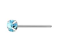 The Goldmine - Straight 925 Sterling Silver Nose Stud with large 3mm 4-Claw-Set CZ