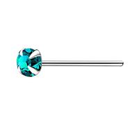 The Goldmine - Straight 925 Sterling Silver Nose Stud with large 3mm 4-Claw-Set CZ