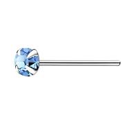 The Goldmine - Straight 925 Sterling Silver Nose Stud with large 3mm 4-Claw-Set CZ