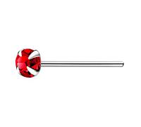 The Goldmine - Straight 925 Sterling Silver Nose Stud with large 3mm 4-Claw-Set CZ