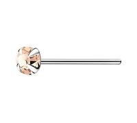The Goldmine - Straight 925 Sterling Silver Nose Stud with large 3mm 4-Claw-Set CZ