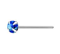 The Goldmine - Straight 925 Sterling Silver Nose Stud with large 3mm 4-Claw-Set CZ