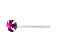 The Goldmine - Straight 925 Sterling Silver Nose Stud with large 3mm 4-Claw-Set CZ