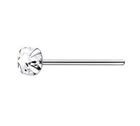 The Goldmine - Straight 925 Sterling Silver Nose Stud with large 3mm 4-Claw-Set CZ - FREE UK Delivery