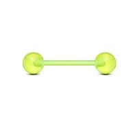 The Goldmine UK - Bio Flex Flexible Non-Metal Barbell 14GA (1.6mm) 1/2"(12mm) Bar with Green Colour Acrylic 5mm Balls