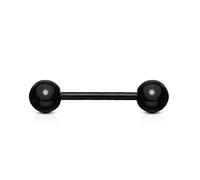 The Goldmine UK - Bio Flex Flexible Non-Metal Barbell 14GA (1.6mm) 5/8"(19mm) Bar with Black Colour Acrylic 5mm Balls - free UK delivery