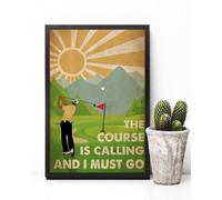 The Golf Course Is Calling And I Must Go Poster Golfer Poster Golf Lover Poster Golf Art Poster Golf Wall Decor Golf Vintage Poster Metal Tin Sign 8x12 inches