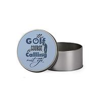The Golf Course is Calling & I Must Go Golfing Lover Sports Lover Birthday Father's day inspired Rectangular/Round Metal Tin Storage Box. (Round)