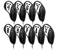 The Golf Father Golf Club Covers, Driver Fairway Hybrid Headcover, Funny Putter Cover Magnetic, Black & White Color Iron Covers,Golf Gifts for Men (Set of 9pcs Iron Covers)