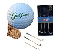 The Golf Legend Biscuit Chocolate Chip Shortbread Tin 180g & Mini Golf Club Pen Set | Perfect For Golf Lovers, Gift For Father's Day, Birthdays, Him And Her| Collectible Golfer Reusable Tin