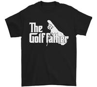 The Golfather Funny Golfer Golf Fathers Day Mens T-Shirt 100% Cotton Black L