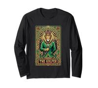 The Golfer Lion Tarot Card Vintage Art Nouveau Long Sleeve T-Shirt