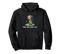 The golfing elf Funny Elf Golfing Christmas for golfer Pullover Hoodie
