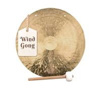 The Gong Shop 12” Wind Gong - Includes Padded Gong Mallet & Hanging String/Authentic Chinese Wind Gong/Beautiful Wash/Calming Sound/Hand Selected For Quality/Great for Sound Healing, Home, or Office