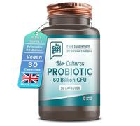 The Good Guru Bio-Cultures Probiotic 60 Billion CFU, 20 Cultures Strains Complex, Lactobacillus & Bifidobacterium - Vegan Daily Food Supplement - Gluten Free - 60 Capsules