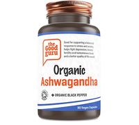 The Good Guru Organic Ashwagandha and Black Pepper Vegan Capsules|Certified Organic by Soil Association - Made in UK with Ayurveda Formula | Herbal Supplement 90 Capsules