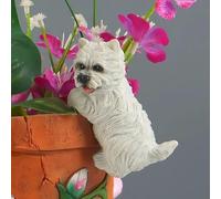 The Good Life Beautifully Detailed Cute Westie West Highland Terrier Resin Plant Pot Hanger 8.5cm Tall - Indoor or Outdoor Use