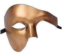THE GOOD LIFE MENS ANTIQUE GOLD HALF FACE PHANTOM QUALITY VENETIAN MASQUERADE CARNIVAL PARTY EYE MASK