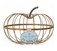 The Good Life Orchard Metal Pumpkin Garden Sculpture Plant Support & Topiary Frame Rust Effect Autumn Halloween Ornament Small