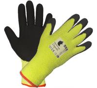 The Good Life Treadstone Originals Thermal Handling Gloves Latex Crinkle Palm - Hi-Vis Polyester Chenille Cut Level 1 - Size 10