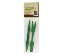 The Good Life Treadstone Seed Sowing & Transplanting Tools - Pack Of 12 - Green Plastic Dibber & Widger Set