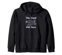 The Good Old Days Evolution Fossils Funny Zip Hoodie