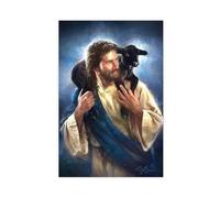 THE GOOD SHEPHERD Jesus Black Lamb Sheep Poster Print Jesus Christ Wall Art Decor for Living Room Or Church