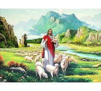 The Good Shepherd Jesus Christ Holy Lamb 300 Piece Wood Puzzle For Adults Jigsaw Puzzles Educational Challenge DIY Game Home Wall Art Decoration