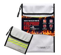 The Good Stuff Fireproof Document Bag Bundle - Legal Size 15" x 11" + 8" x 5" Envelope [2000 Waterproof File Bags for Birth Certificates, Passports, Cash & Valuables, 2-Piece Set