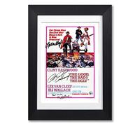 The Good The Bad And The Ugly Cast Signed A4 Poster Photo Print Framed Autograph Gift Movie Film (BLACK FRAMED & MOUNTED)