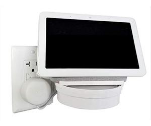 The Google Home Nest Hub [Gen 1 and Gen 2] Mount for Electrical Outlets. Full Swivel. Installs in Seconds. Hidden Cord Storage. Award Winning Design. Works on All Vertical Outlets.