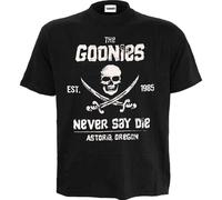THE GOONIES - NEVER SAY DIE - Front Print T-Shirt Black Spiral Black M