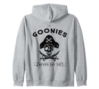 The Goonies Never Say Die Skull Pirate 80s Fun Classic Logo Zip Hoodie