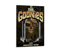 The Goonies Poster Art Adventure Movie Wall Print 25th Anniversary Edition Retro Film Decor Vintage Movie Artwork for Living Room Kids Room Home Theater Gift 08x12inch(20x30cm) Framed