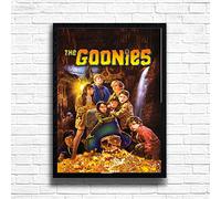 The Goonies1, 80s Movie Print Vintage Nostalgic Film Poster, A4 and A3 Size Frame Options, Great Home, Pub, Café, Bar Decoration Wall Art Print, House gift for movie lovers (A4 Framed (Black))