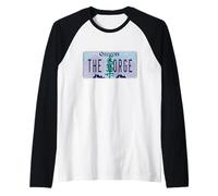 The Gorge Oregon OR Columbia River License Plate Raglan Baseball Tee