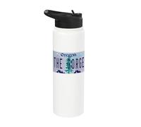 The Gorge Oregon OR Columbia River License Plate Stainless Steel Insulated Water Bottle