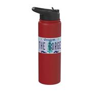 The Gorge Oregon OR Columbia River License Plate Stainless Steel Insulated Water Bottle