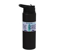 The Gorge Oregon OR Columbia River License Plate Stainless Steel Insulated Water Bottle