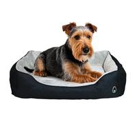 The Gorilla Den Dog Bed - Large, Plush Orthopedic Dog Bed with Raised Sides, Soft & Durable Poly Cotton, Supportive Comfort for Large Dogs,(Black, L)