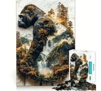 The Gorilla's Verdant Reign 1000 Piece Jigsaw Puzzle for Teenagers Smart Game Relaxed Mind Pattern Assembly Santa Wish List (50x75cm)