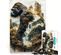 The Gorilla's Verdant Reign Jigsaw Puzzle for Adults 1000 Pieces Think Smart Toy Home Enjoy Accurate Cut Wall Art Decor (38x52cm)