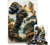 The Gorilla's Verdant Reign Jigsaw Puzzle for Adults 1000 Pieces Think Smart Toy Home Enjoy Accurate Cut Wall Art Decor (38x52cm)