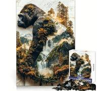 The Gorilla's Verdant Reign Jigsaw Puzzles for Teenagers 1000 Pieces Logic Sense Toy Calm Fun Smooth Edge Birthday Gift (38x26cm)