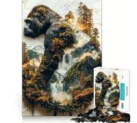 The Gorilla's Verdant Reign Jigsaw Puzzles for Teenagers 1000 Pieces Logic Sense Toy Calm Fun Smooth Edge Birthday Gift (38x26cm)