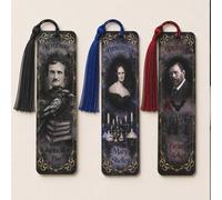 The Gothic Literary Collection of Book Marks - Featuring Edgar Allan Poe, Mary Shelley and Bram Stoker with Famous Quotes. Handmade with Tassels Buy as Singles or All 3.