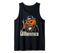 The GOURDFATHER Funny Halloween Pumpkin Mafia Movie Parody Tank Top