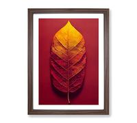 The Graceful Leaf Framed Wall Art Print A2 Walnut