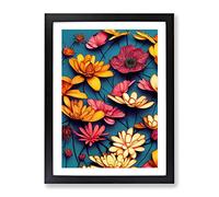 The Gracious Flowers Framed Print | A4 Black Framed Wall Art | Ready to Hang | Modern Floral Picture | Living Room Bedroom Lounge Office